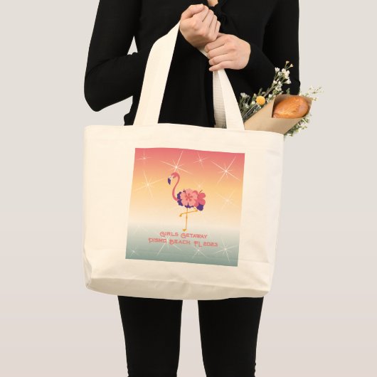 Canvas tas Flamingo Sunset Persoonlijke tekst (Voorkant (product))