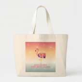 Canvas tas Flamingo Sunset Persoonlijke tekst (Voorkant)