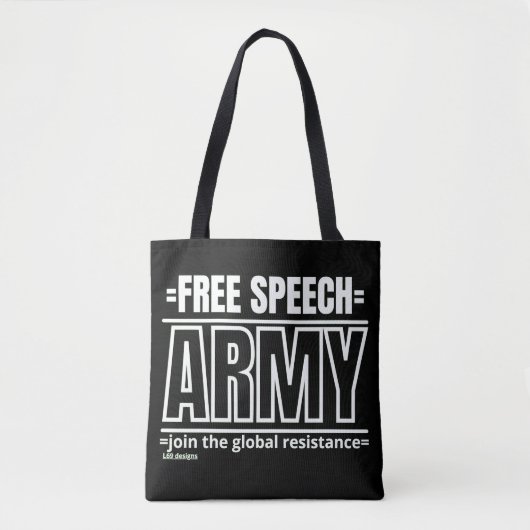 canvas tas "FREE SPEECH ARMY 2" (Voorkant)