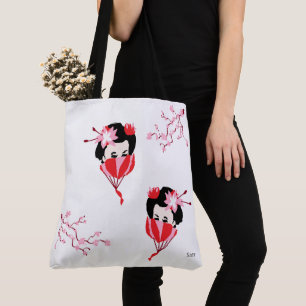 CANVAS TAS: GEISHA GIRL CHERRY BLOSSOMS DRAAGTAS
