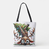 Canvas tas gekke rendierenkrans (Achterkant)