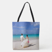 Canvas tas Gift Bag Bruid Groom Beach Wedding (Voorkant)
