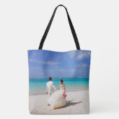 Canvas tas Gift Bag Bruid Groom Beach Wedding (Achterkant)