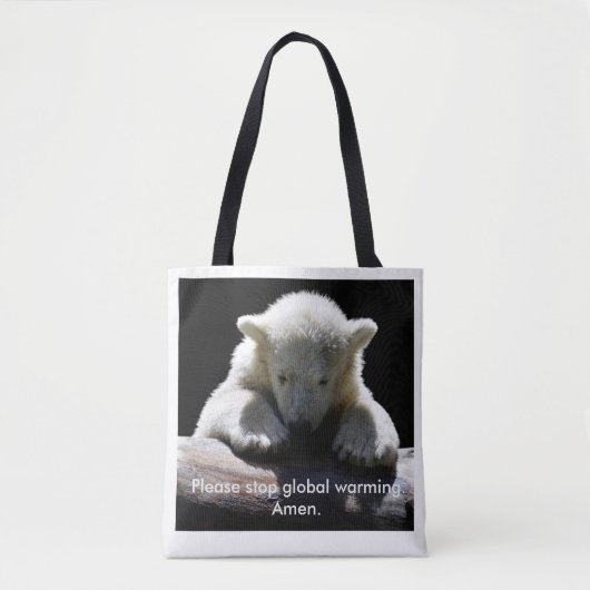 Canvas tas Global Warming Polar Beer stoppen (Voorkant)