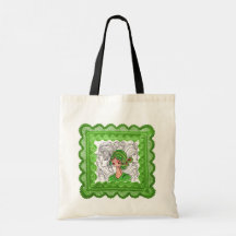Canvas tas Green Flapper Girl