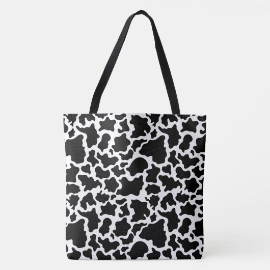 Canvas tas-Grote zwarte & witte Koe — Spoted Print Draagtas (Voorkant)
