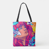 canvas tas "Haar golven" (Achterkant)