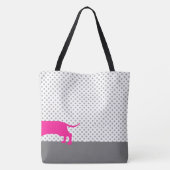Canvas tas - Halfroze dachshund (Achterkant)