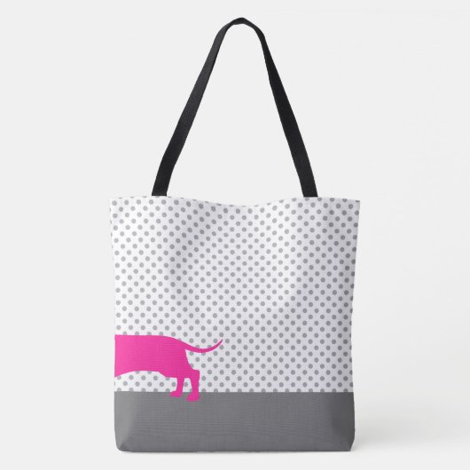 Canvas tas - Halfroze dachshund (Achterkant)