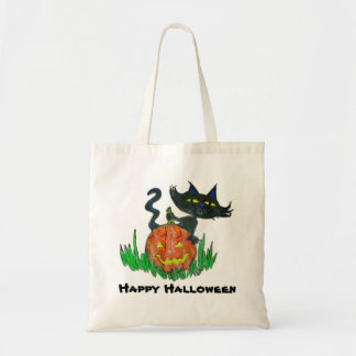 Canvas tas - Halloween Kat
