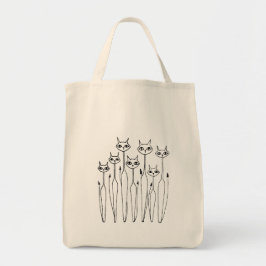 Canvas tas (handgetekende katten)