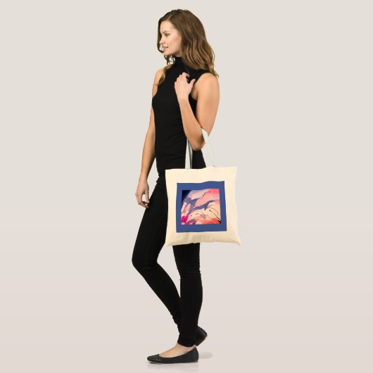 Canvas tas, helder, vrolijk tote bag (Voorkant (model))