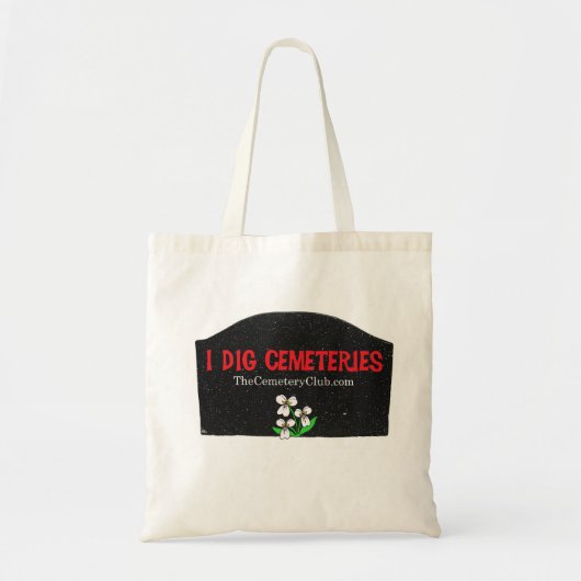 canvas tas "I Dig Cemeteries" (Voorkant)