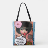 Canvas tas - Ik heb 2 maten:namaste of ik snijd je (Achterkant)