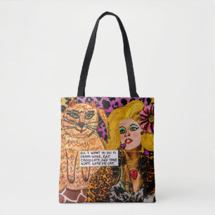 Canvas tas, ik wil alleen wijn drinken. tote bag