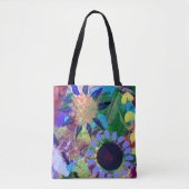 Canvas tas in Abstract Flowers Design (Voorkant)