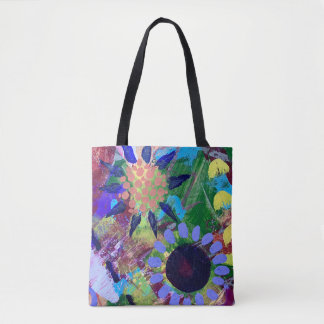 Canvas tas in Abstract Flowers Design