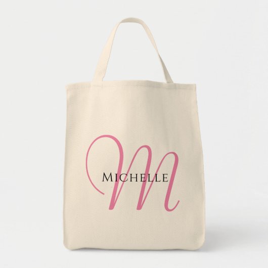 Canvas tas Initiaal Letter Monogramed Sjabloon (Voorkant)