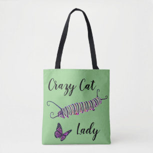 Canvas tas kat dame groene achtergrond