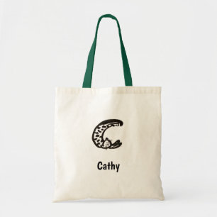 Canvas tas - Kat letter C met naam