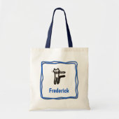 Canvas tas - Kat letter F met naam in Lijst (Voorkant)