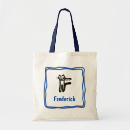 Canvas tas - Kat letter F met naam in Lijst