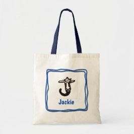 Canvas tas - Kat Letter J met naam in Lijst