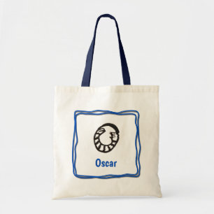 Canvas tas - Kat letter O met naam in Lijst