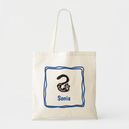 Canvas tas - Kat letter S met naam in Lijst (Voorkant)