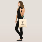 Canvas tas - Kat Letter T met naam (Voorkant (model))