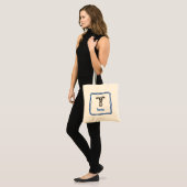 Canvas tas - Kat Letter T met naam in Lijst (Voorkant (model))