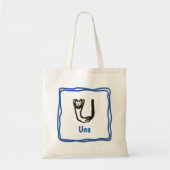 Canvas tas - Kat Letter U met naam in Lijst (Voorkant)