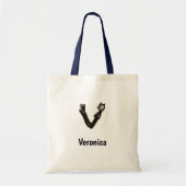 Canvas tas - Kat letter V met naam (Voorkant)