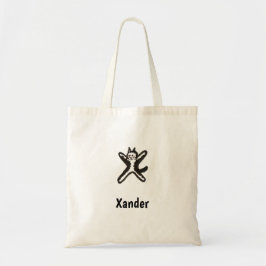 Canvas tas - Kat Letter X met naam