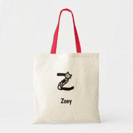 Canvas tas - Kat Letter Z met naam
