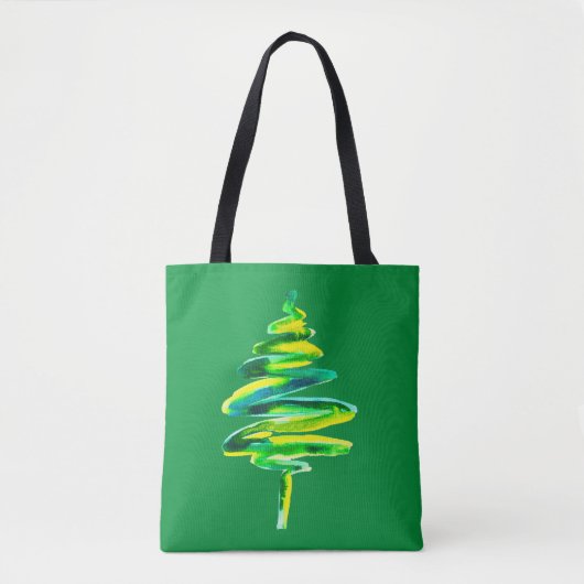 Canvas tas kerstbomen met waterverf (Voorkant)