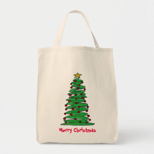 canvas tas - kerstboom (Voorkant)