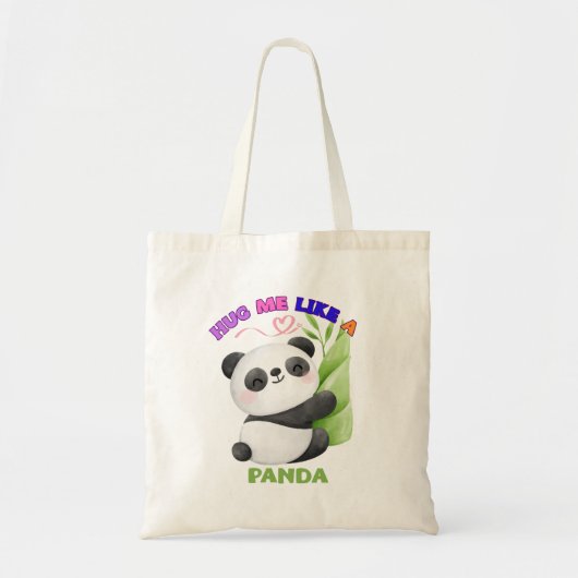 🐼 Canvas tas – Knuffel me als een panda (Voorkant)