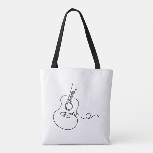 Canvas tas: Line Art (gitaar) Draagtas (Achterkant)