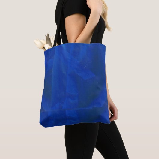 Canvas tas met blauw ontwerp (Dichtbij)