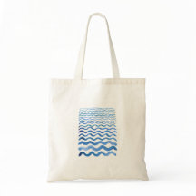 Canvas tas met blauwe golven print