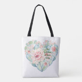 Canvas tas met Cactus Heart & Words (Achterkant)