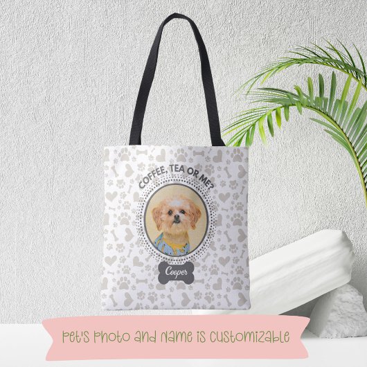 Canvas tas met Custom Pet Portrait & Naam