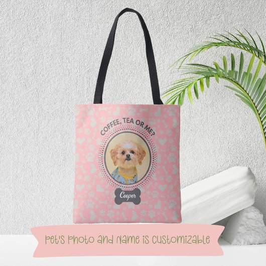Canvas tas met Custom Pet Portrait & Naam