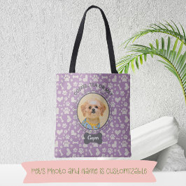 Canvas tas met Custom Pet Portrait & Naam