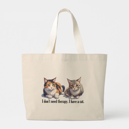 Canvas tas met Funny Cat Theme ontwerp (Achterkant)