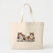 Canvas tas met Funny Cat Theme ontwerp (Voorkant)