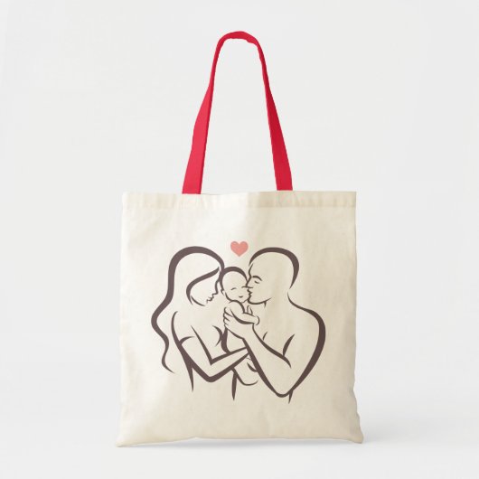Canvas tas met gedrukte "familie" (Voorkant)