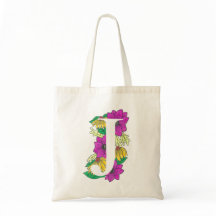 Canvas tas met gekleurd J-ontwerp