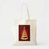 Canvas tas met gouden kerstboom (Voorkant)